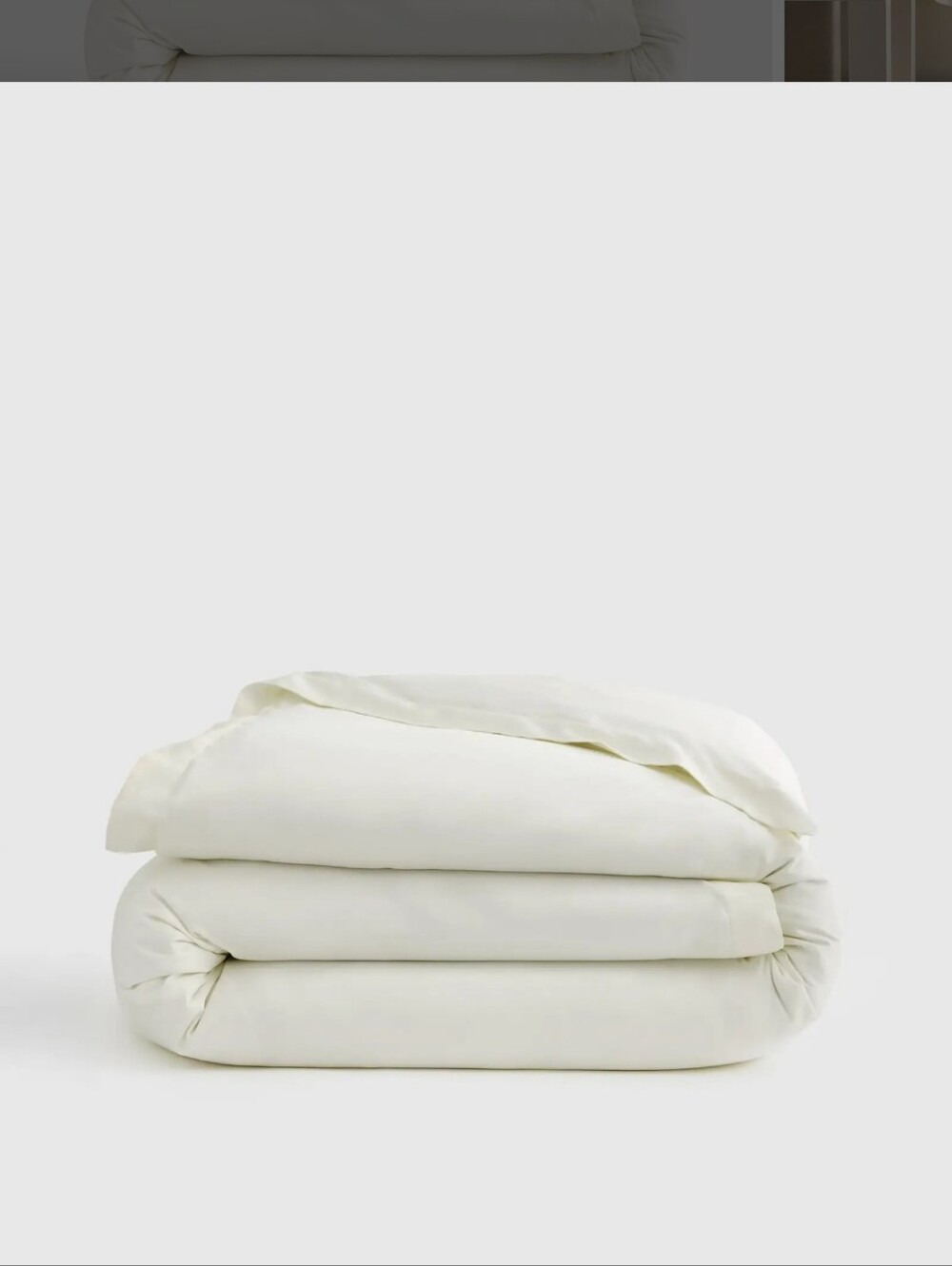 Quince FULL / QUEEN Ivory Giza Cotton Sateen Duvet Cover ONLY 100% Cotton